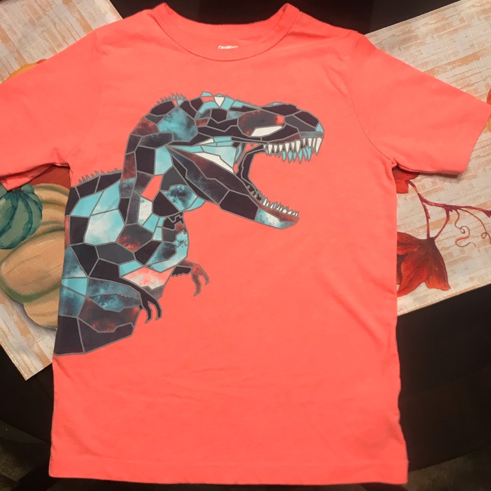 Neon Coral Dinosaur Tee
